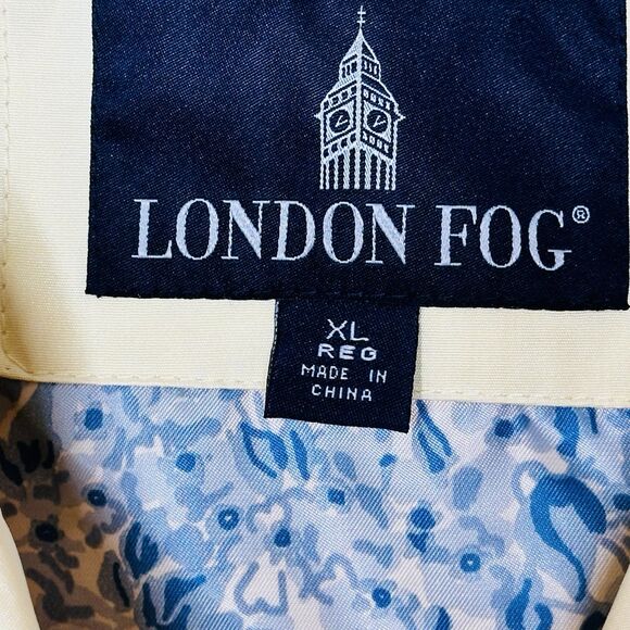 LONDON FOG Trench Coat Butter Yellow Belted Pockets Lined - Picture 12 of 13